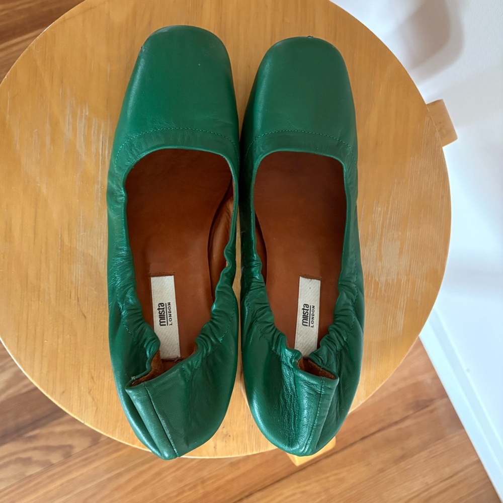 Miista Green Block Heel